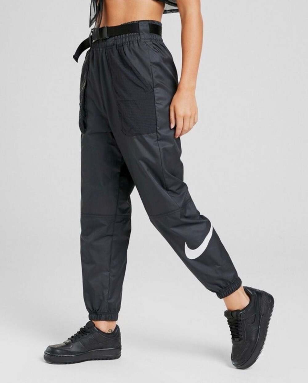 Nike, Techwear Utility Woven Track Joggers, Gorpcore, Black Buckle Belt,L